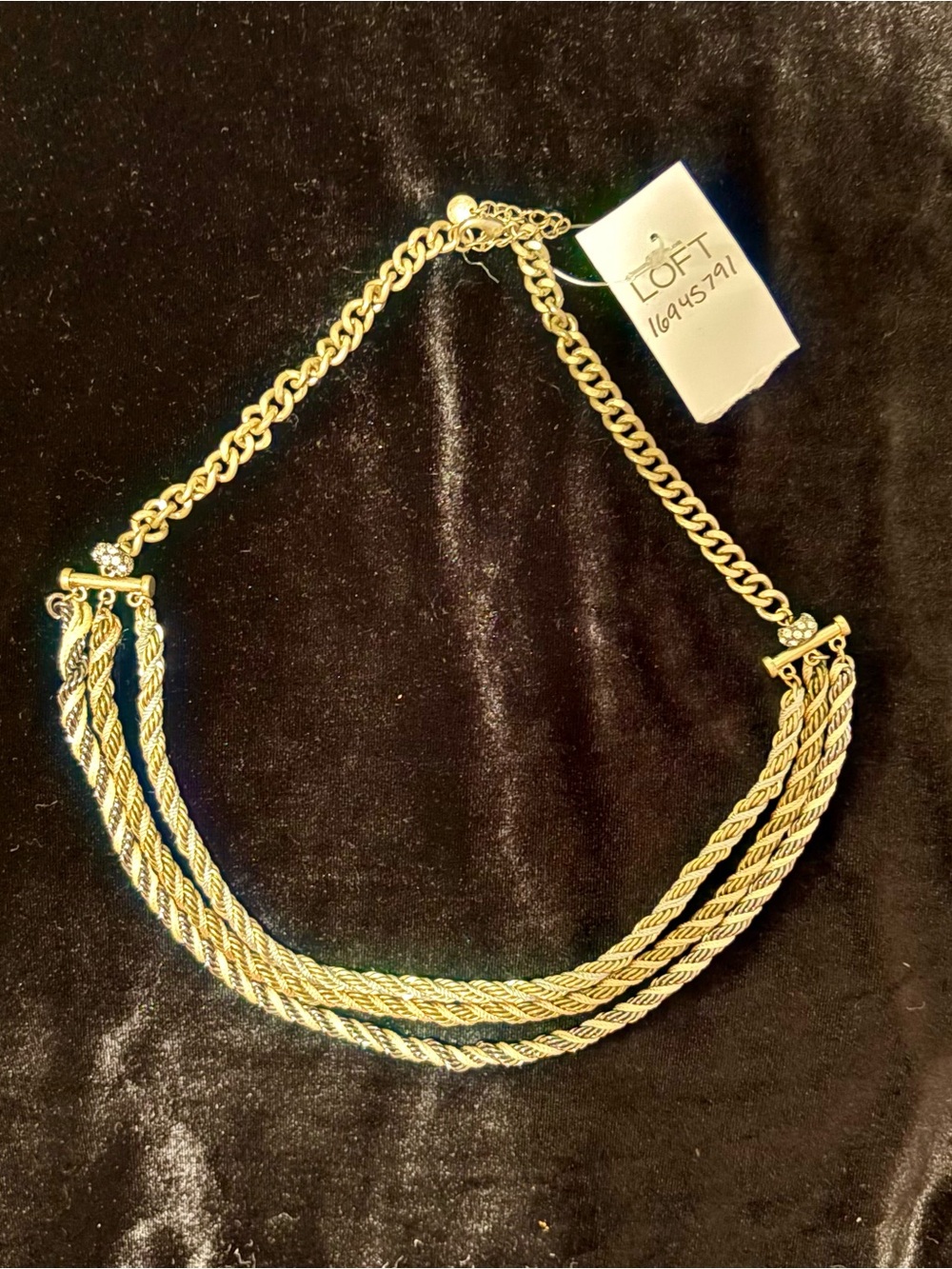 LOFT Gold Tone Triple Rope Chain Necklace